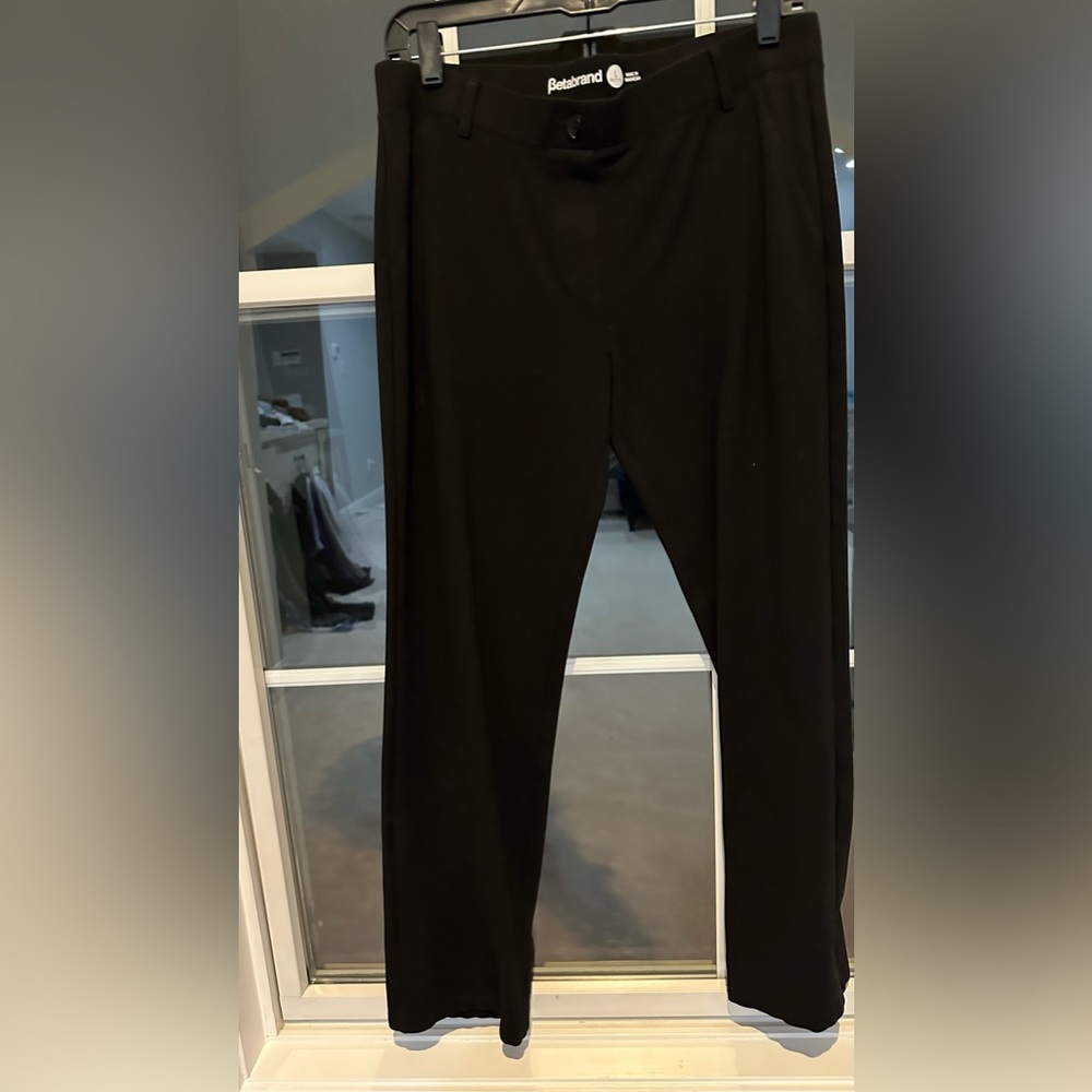 Black Beta brand dress yoga pants. Size Petite Large.